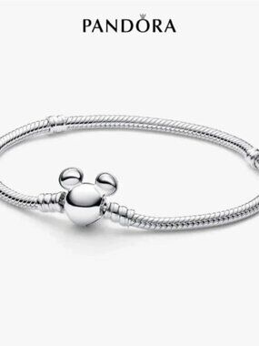 Pandora Disney Mickey Mouse Clasp Moments Snake Chain Bracelet